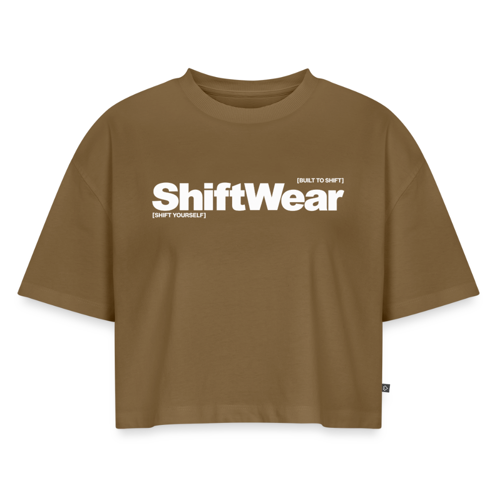 SHIFT Premium Oversized Cropped Tee - Nussbraun
