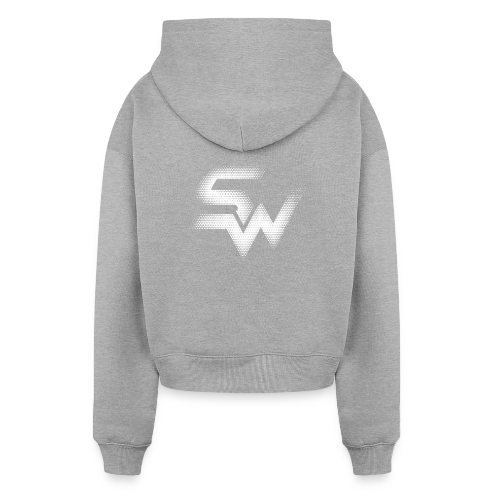 SHIFT Cropped Oversized Heavyweight Hoodie - Grau meliert