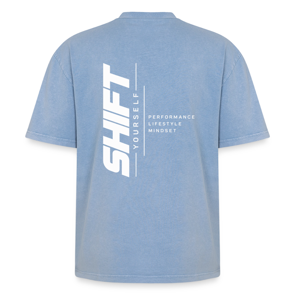 SHIFT Oversized Acid Wash Tee - Blau Acid Wash