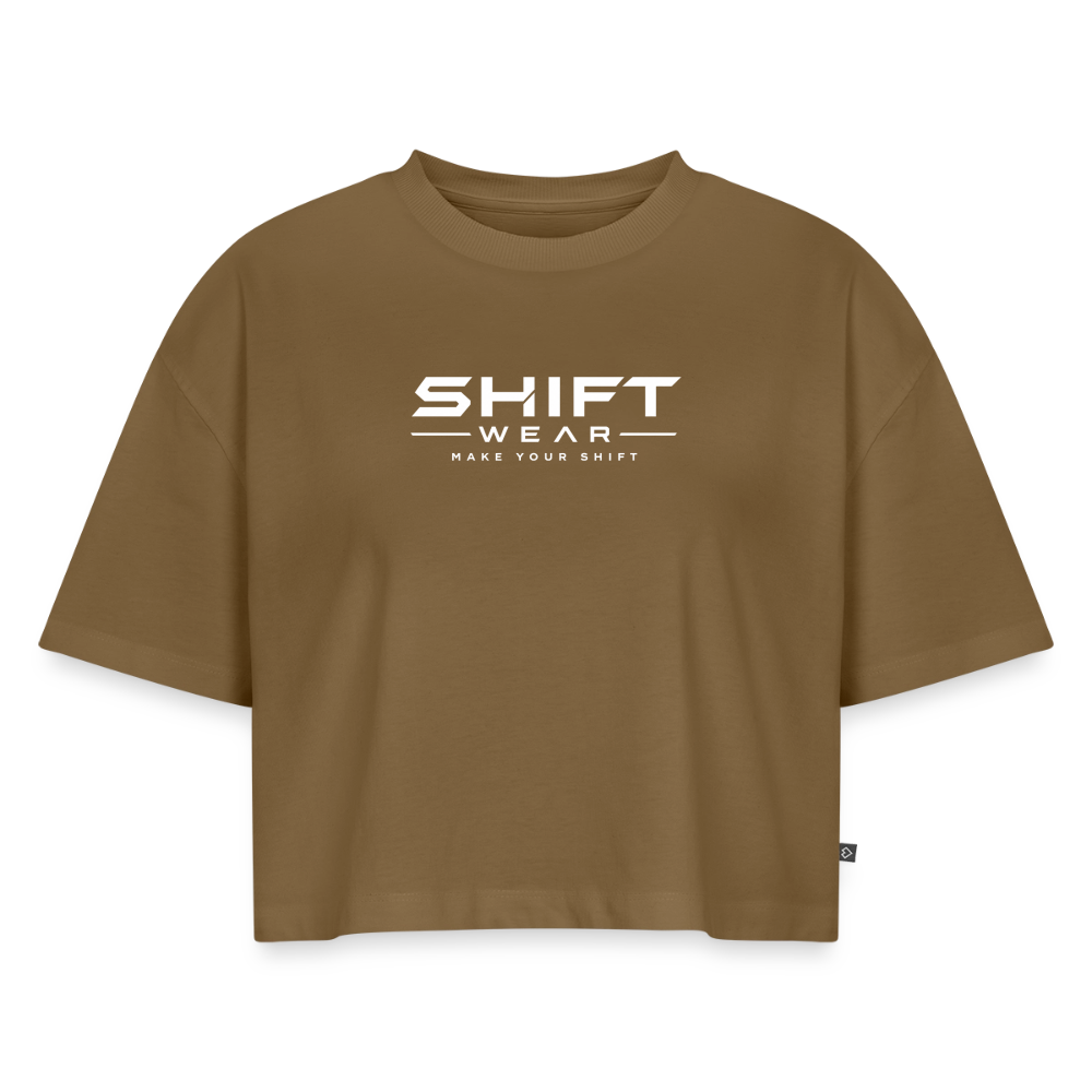 SHIFT Oversized Cropped Tee - Nussbraun