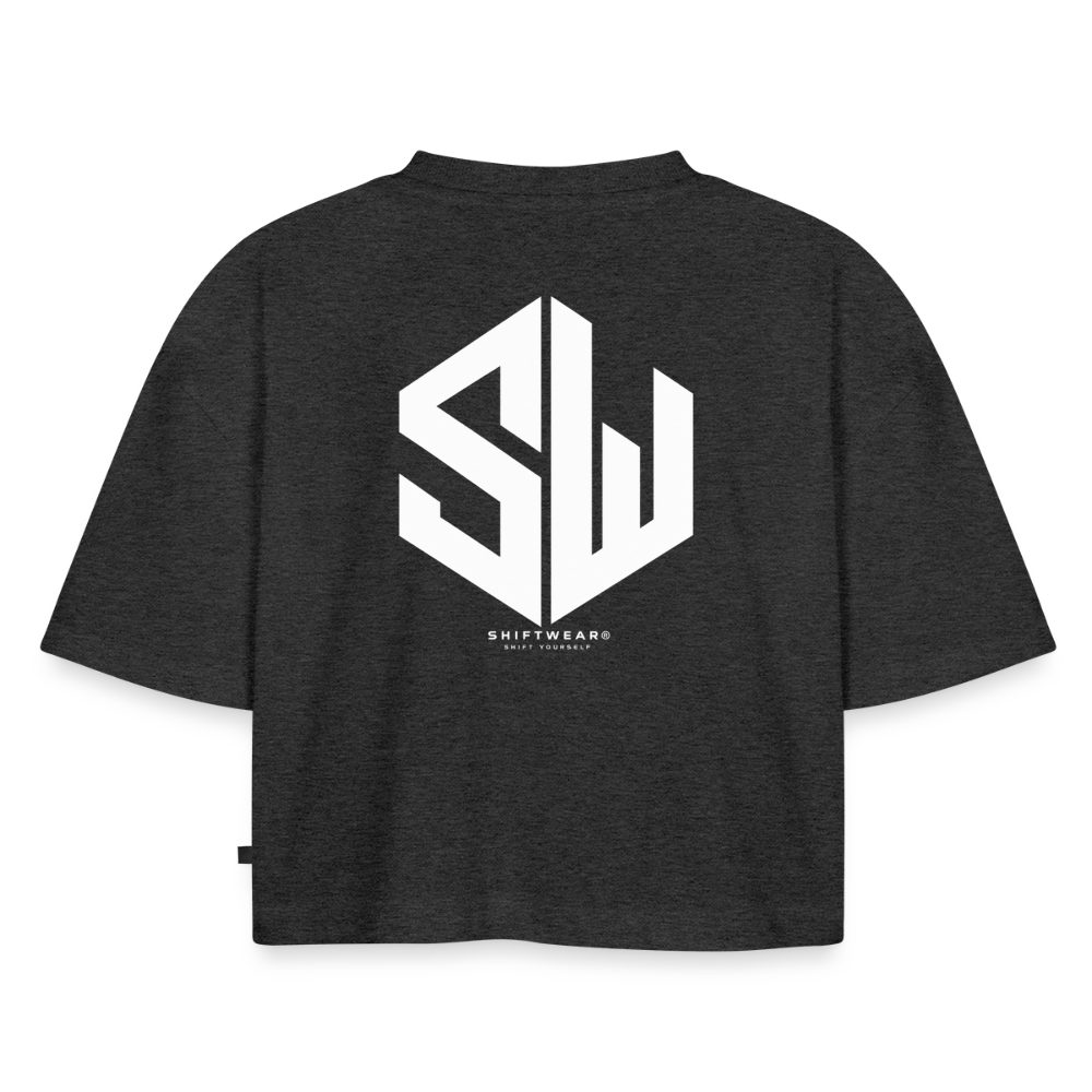 SHIFT Premium Oversized Cropped Tee - Anthrazit meliert