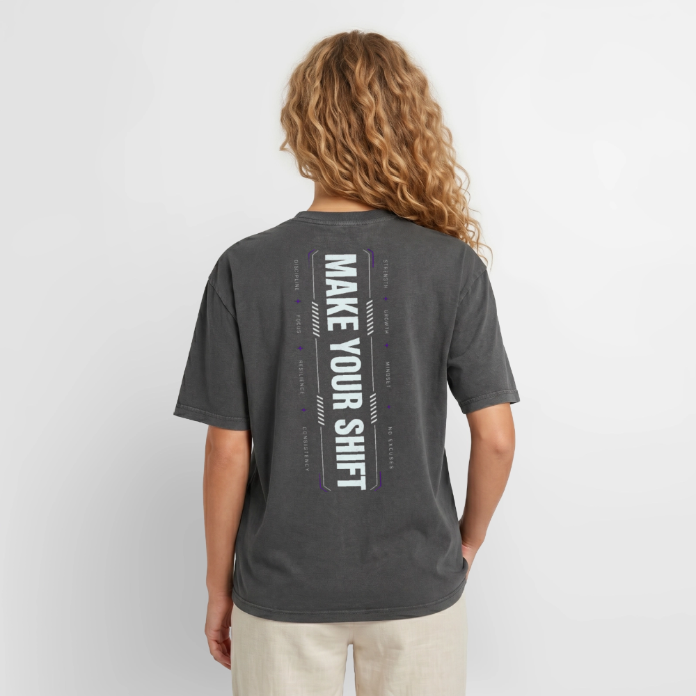 Oversized Unisex Premium Acid-Washed T-Shirt - Schwarz Acid Wash