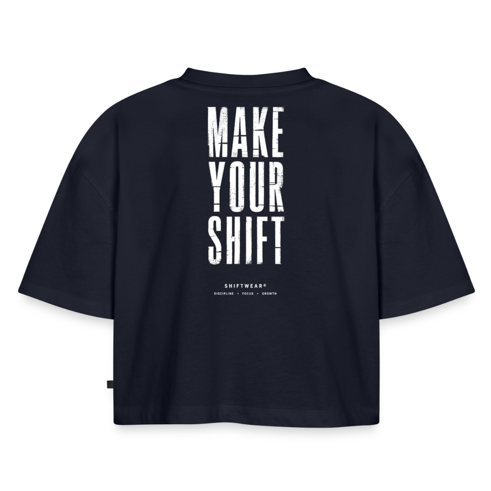 SHIFT Cropped Tee - Navy