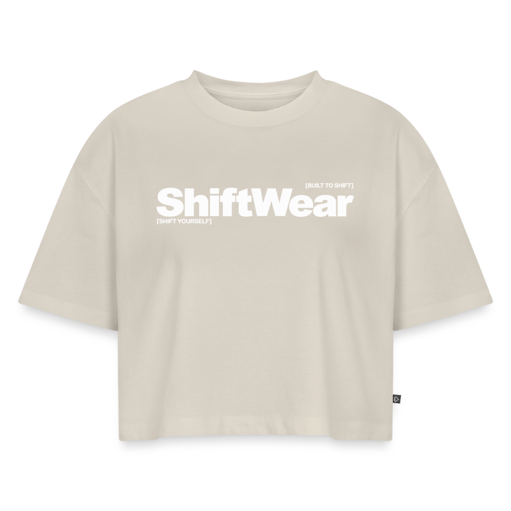 SHIFT Premium Oversized Cropped Tee - Beige