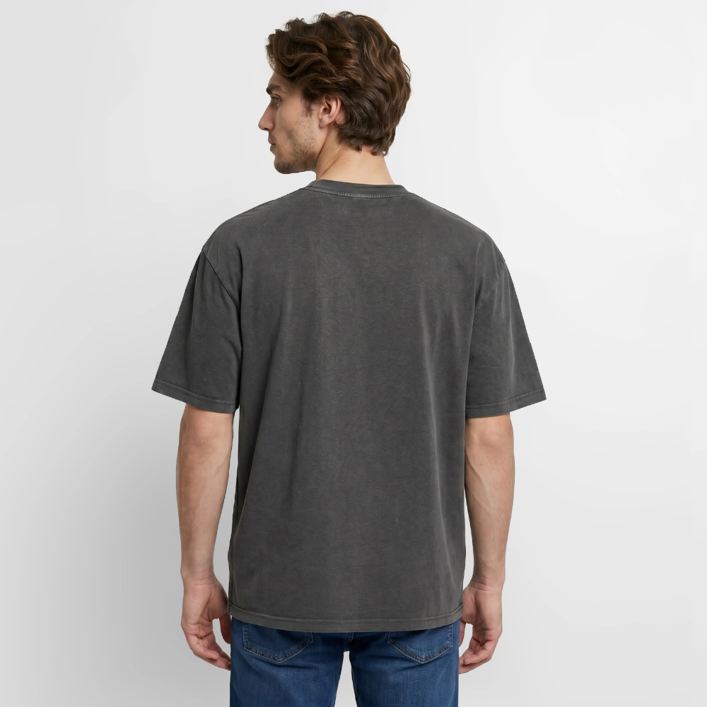 Oversized Unisex Premium Acid-Washed T-Shirt - Schwarz Acid Wash