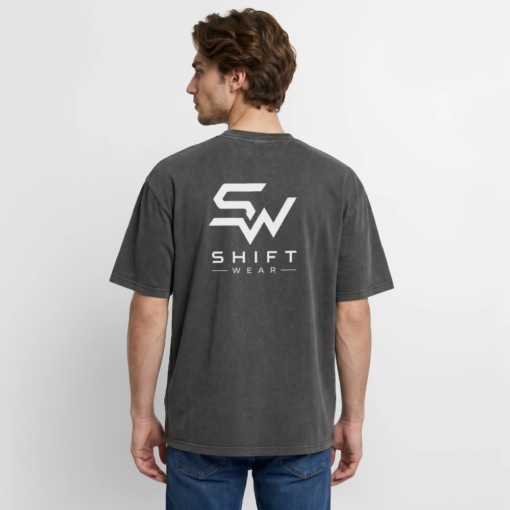 Oversized Unisex Premium Acid-Washed T-Shirt - Schwarz Acid Wash
