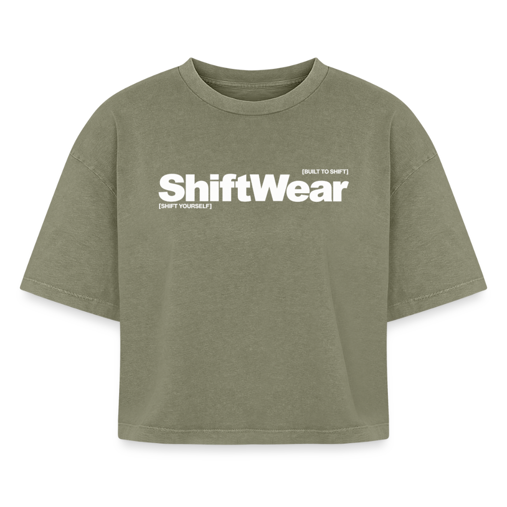 SHIFT Boxy Frauen Acid Wash Tee - Grün Acid Wash