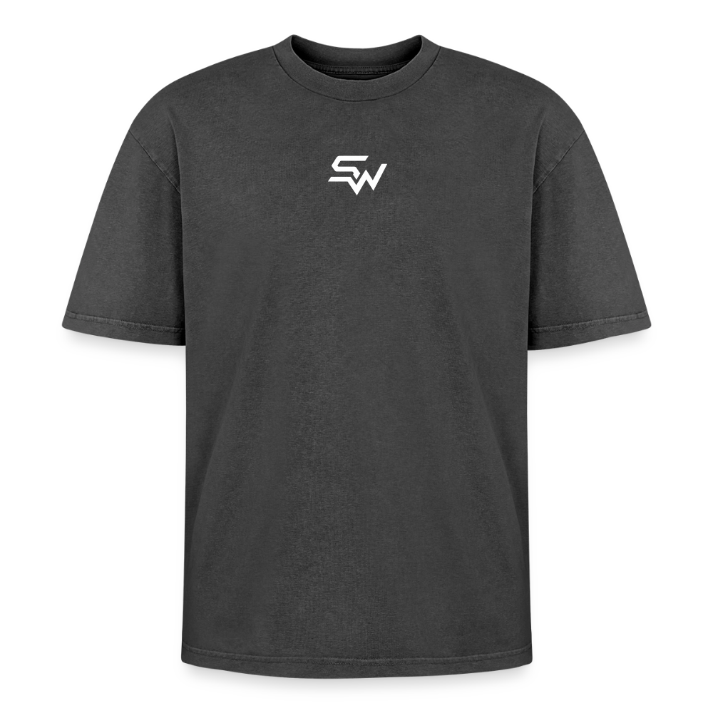 Oversized Unisex Premium Acid-Washed T-Shirt - Schwarz Acid Wash