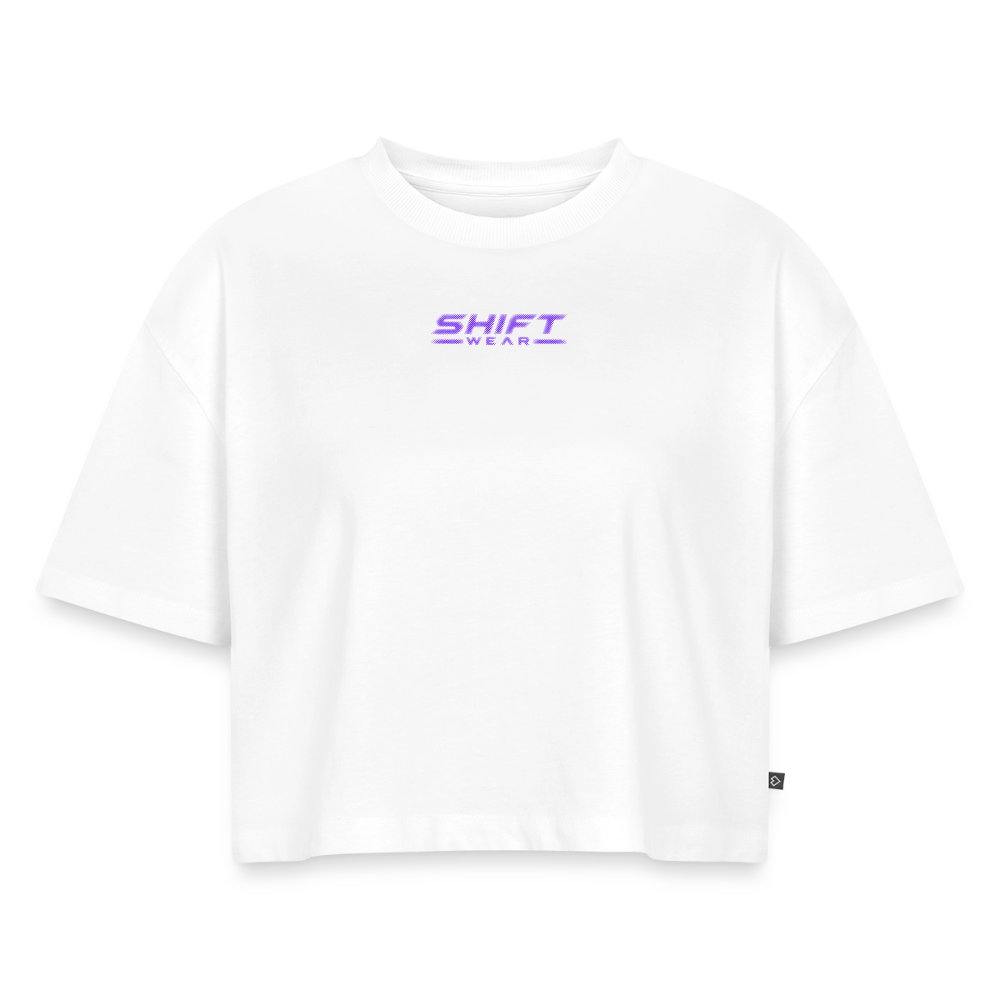 Frauen Premium Oversized Bio Cropped T-Shirt - Weiß