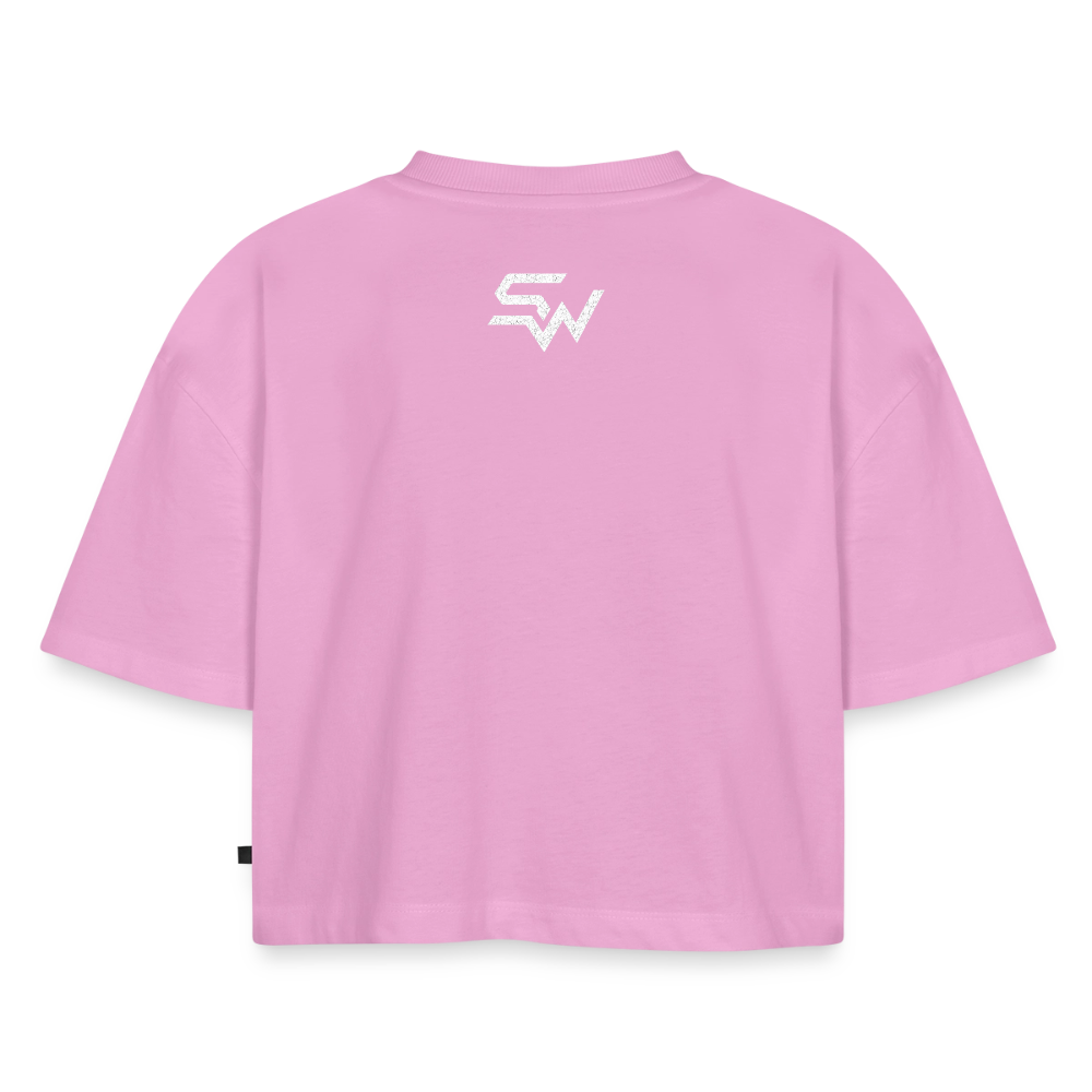 Frauen Premium Oversized Bio Cropped T-Shirt - Verwaschenes Rosa