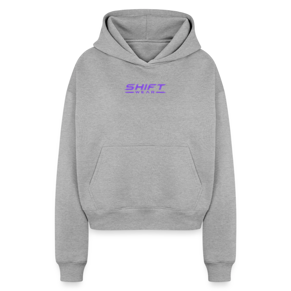 SHIFT Cropped Oversized Heavyweight Hoodie - Grau meliert