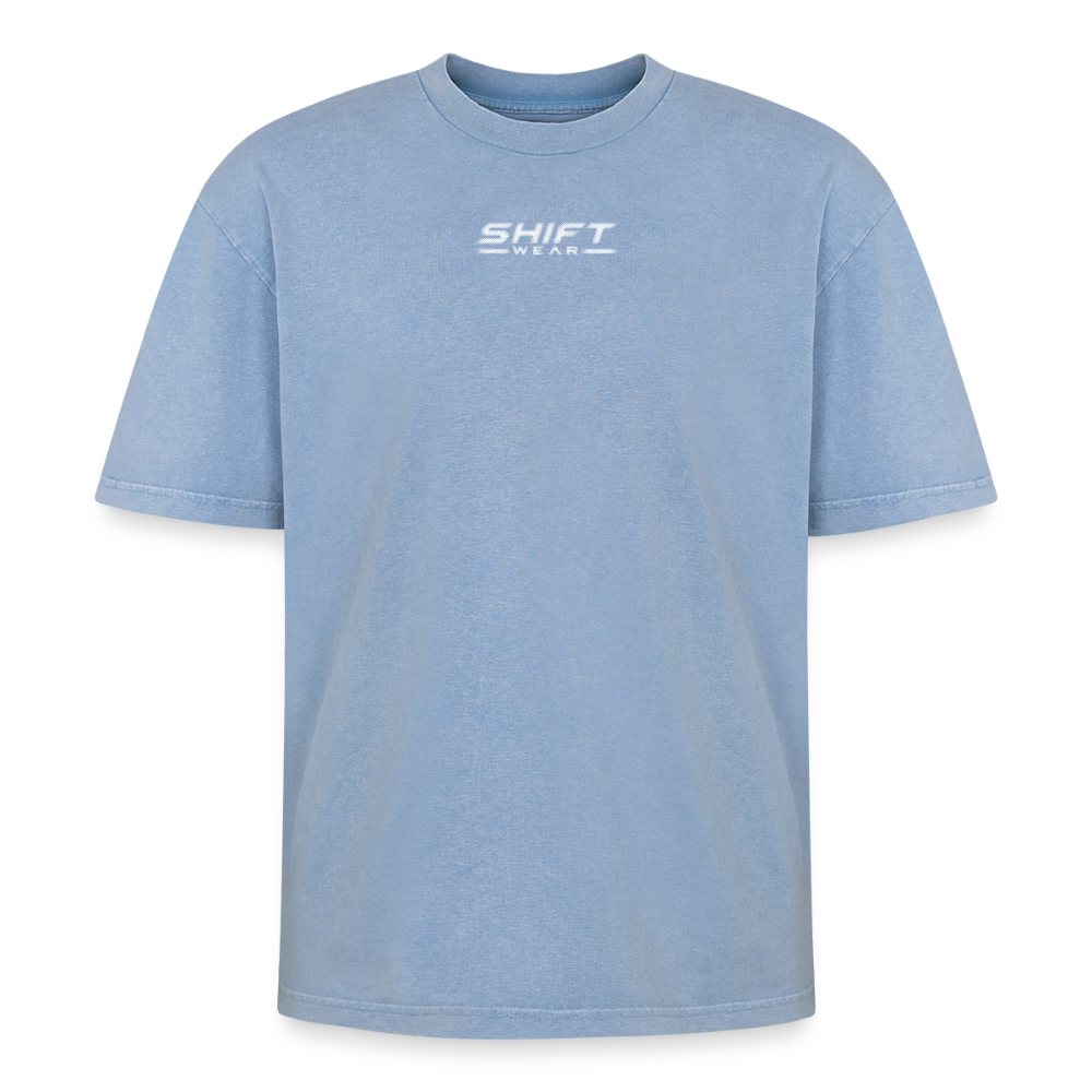 Oversized Unisex Premium Acid-Washed T-Shirt - Blau Acid Wash