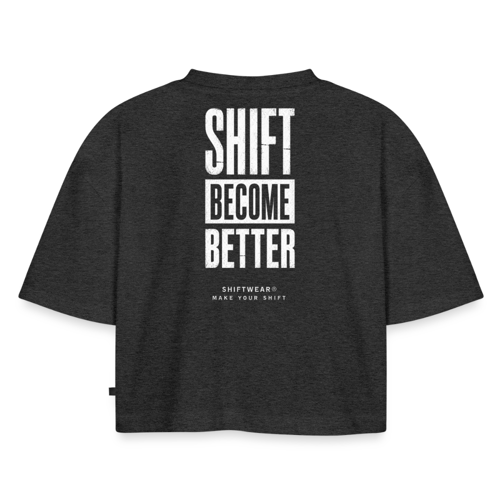 SHIFT Cropped Tee - Anthrazit meliert