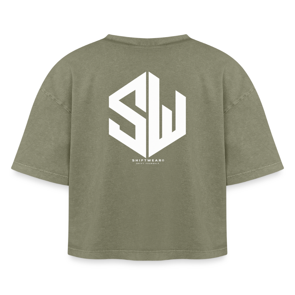 SHIFT Boxy Frauen Acid Wash Tee - Grün Acid Wash