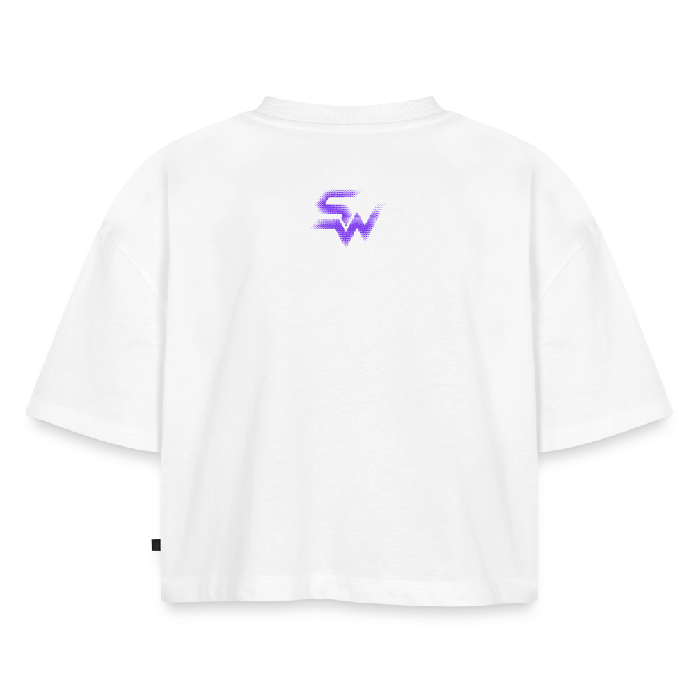 Frauen Premium Oversized Bio Cropped T-Shirt - Weiß