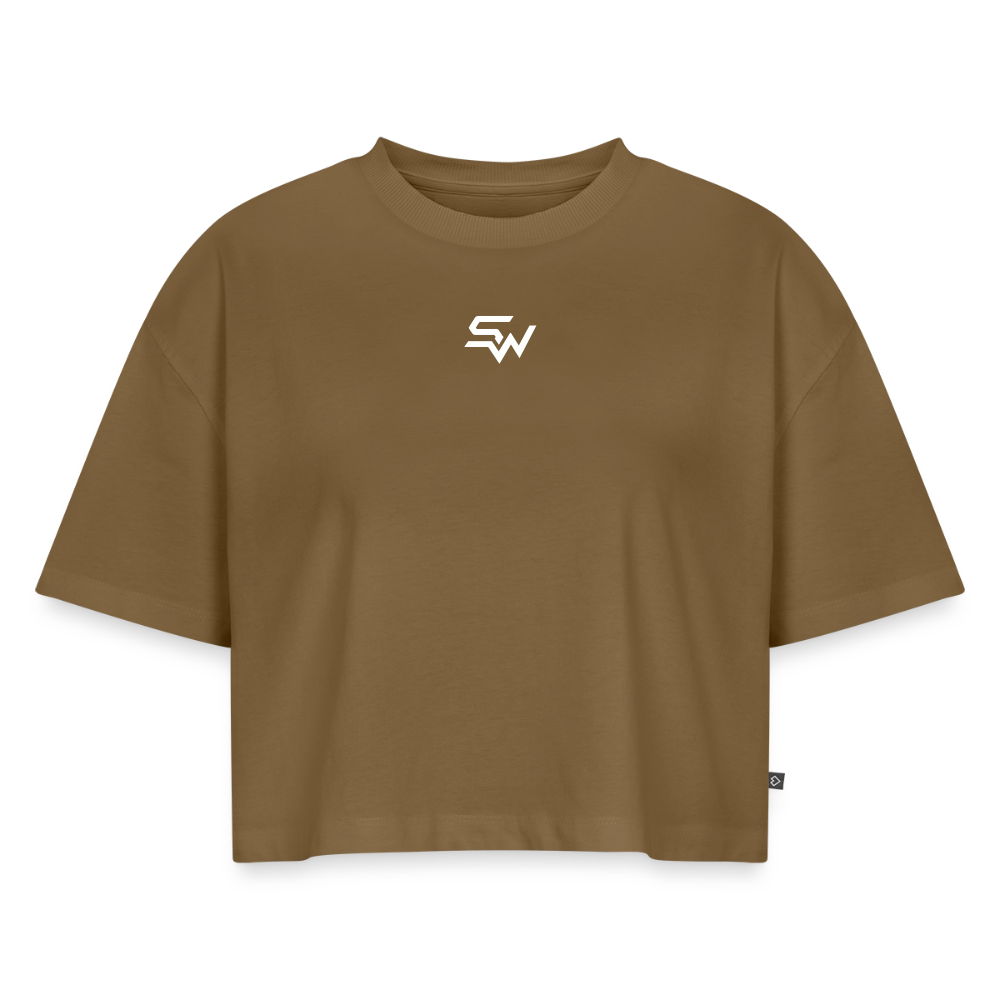 SHIFT Oversized Cropped Tee - Nussbraun