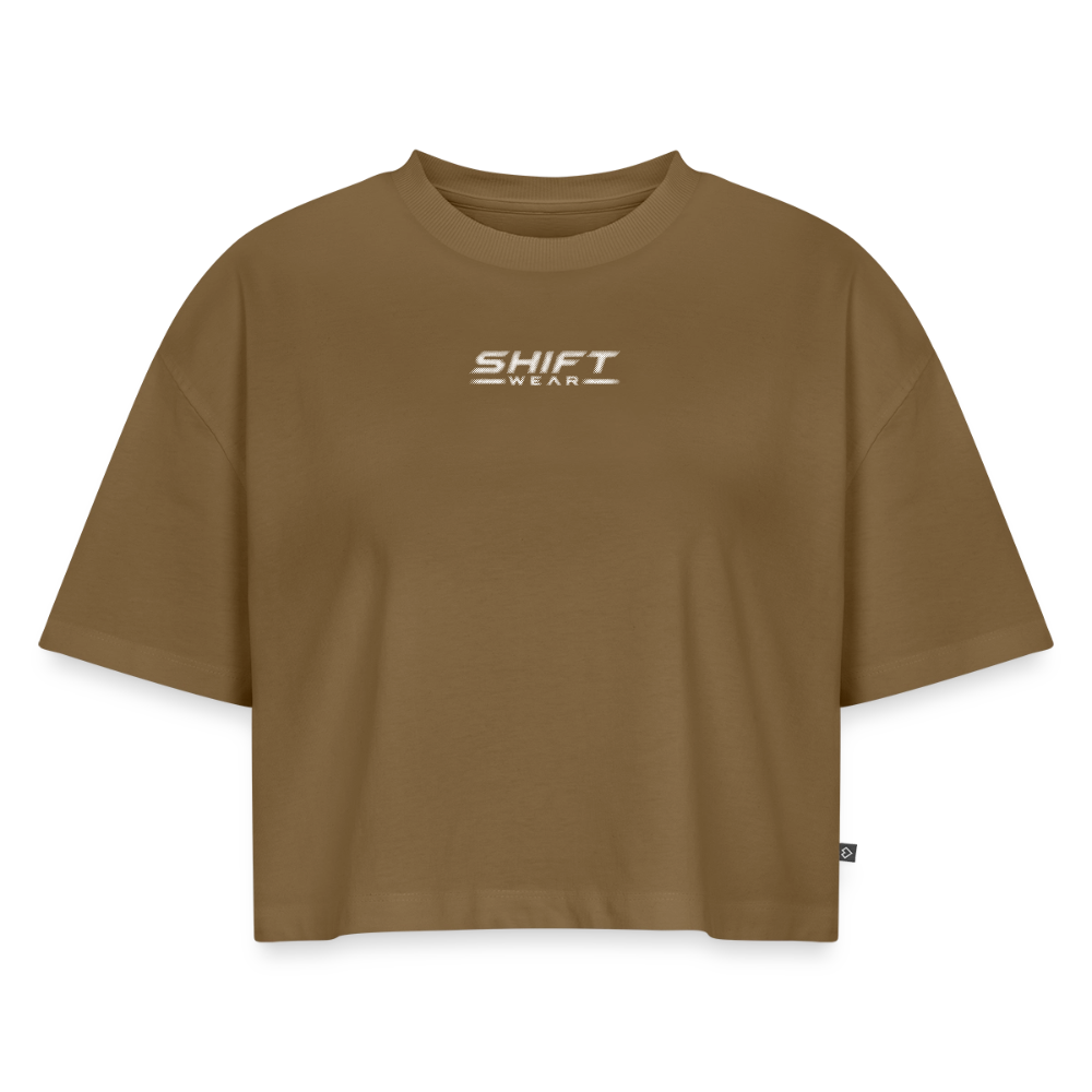 SHIFT Premium Oversized Cropped Tee - Nussbraun