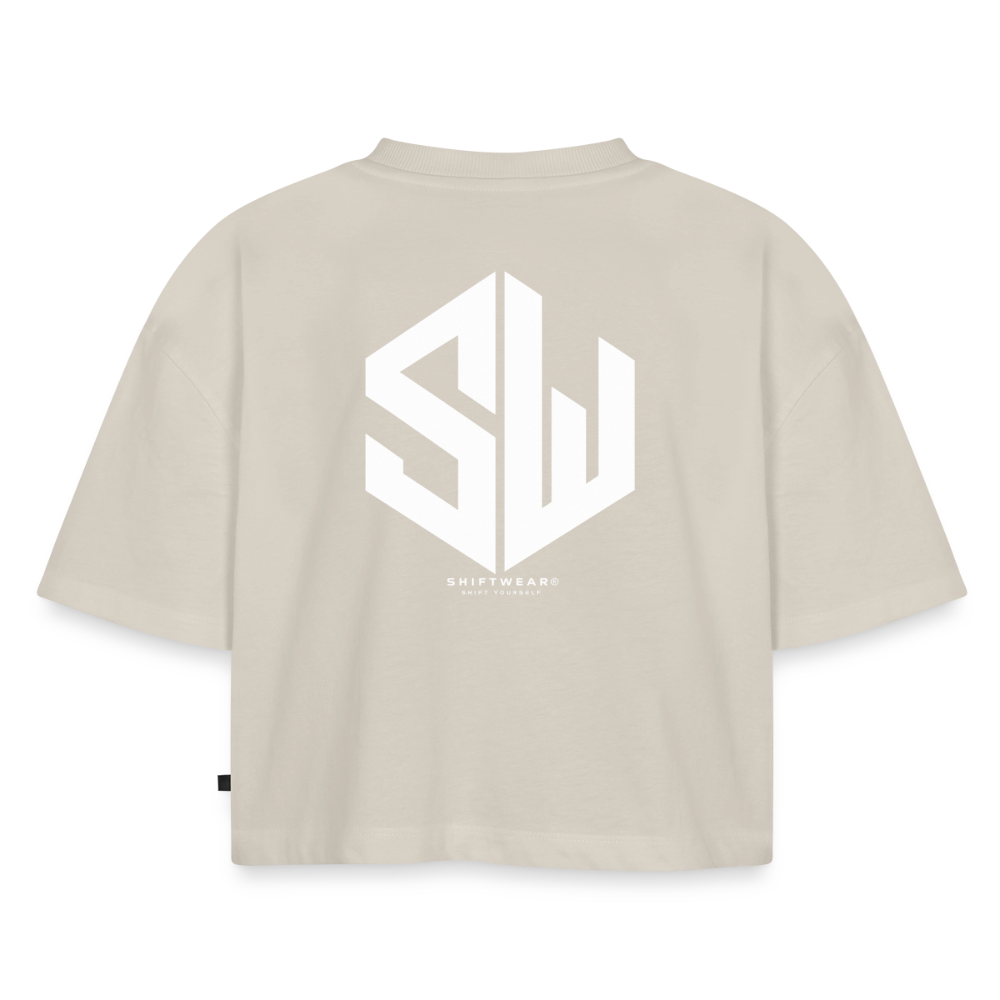 SHIFT Premium Oversized Cropped Tee - Beige