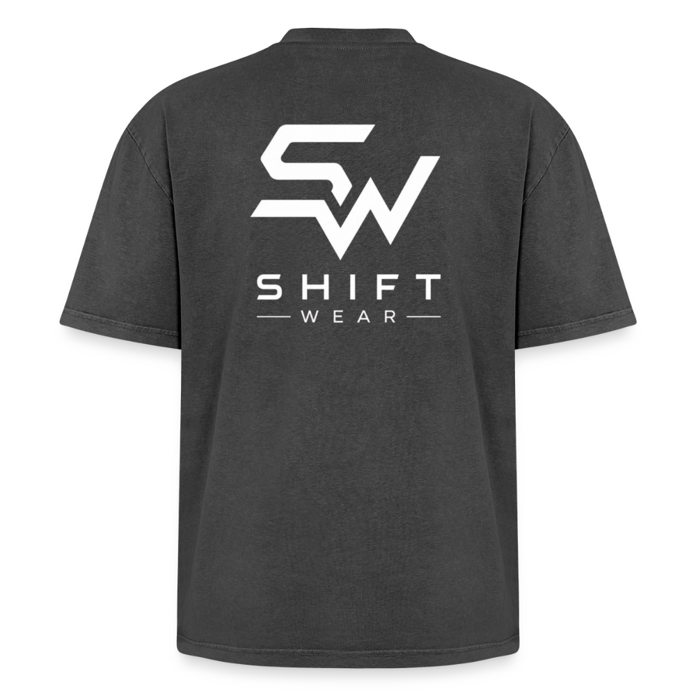 Oversized Unisex Premium Acid-Washed T-Shirt - Schwarz Acid Wash