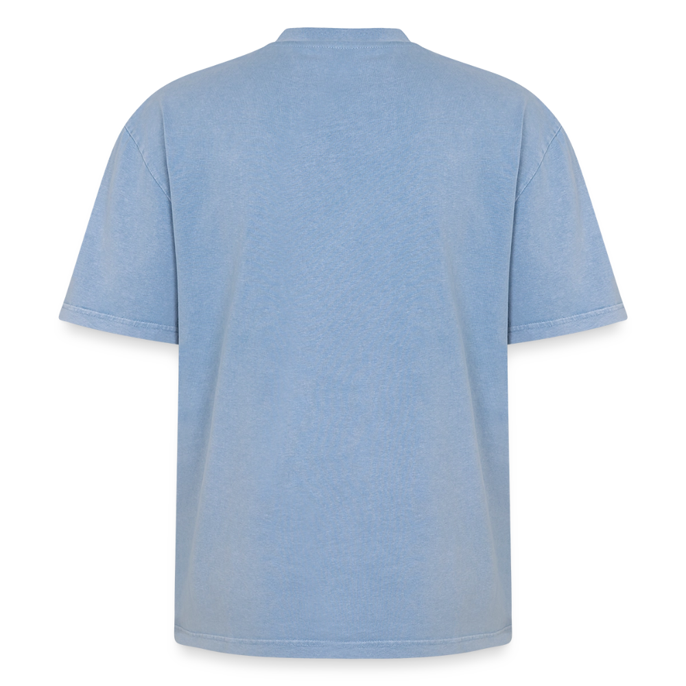 Oversized Unisex Premium Acid-Washed T-Shirt - Blau Acid Wash