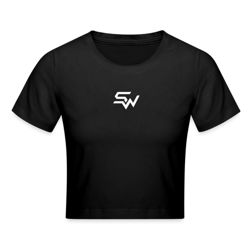 Frauen Cropped T-Shirt - Schwarz