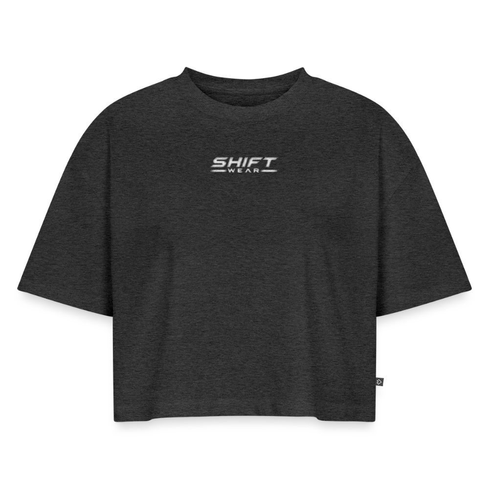 SHIFT Premium Oversized Cropped Tee - Anthrazit meliert
