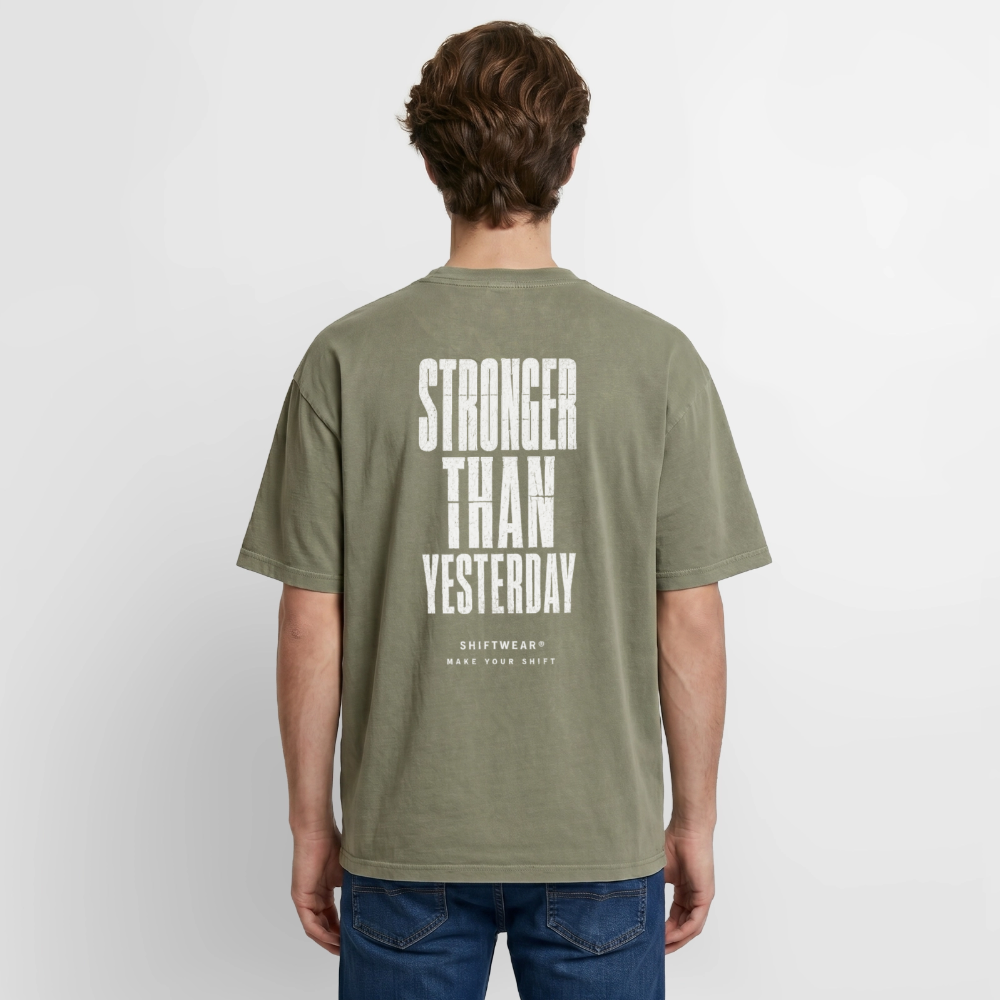 Oversized Unisex Premium Acid-Washed T-Shirt - Grün Acid Wash
