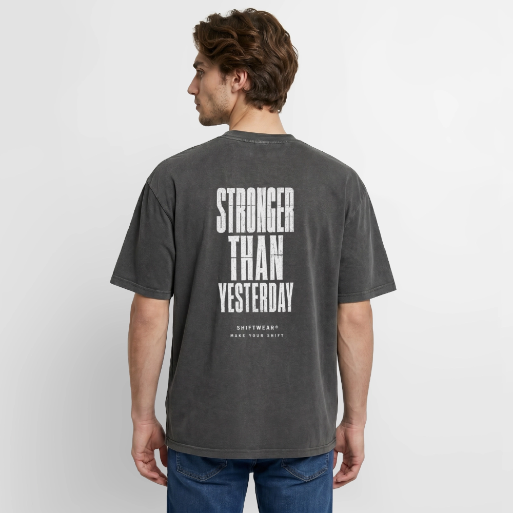 SHIFT Oversized Acid Wash Tee - Schwarz Acid Wash