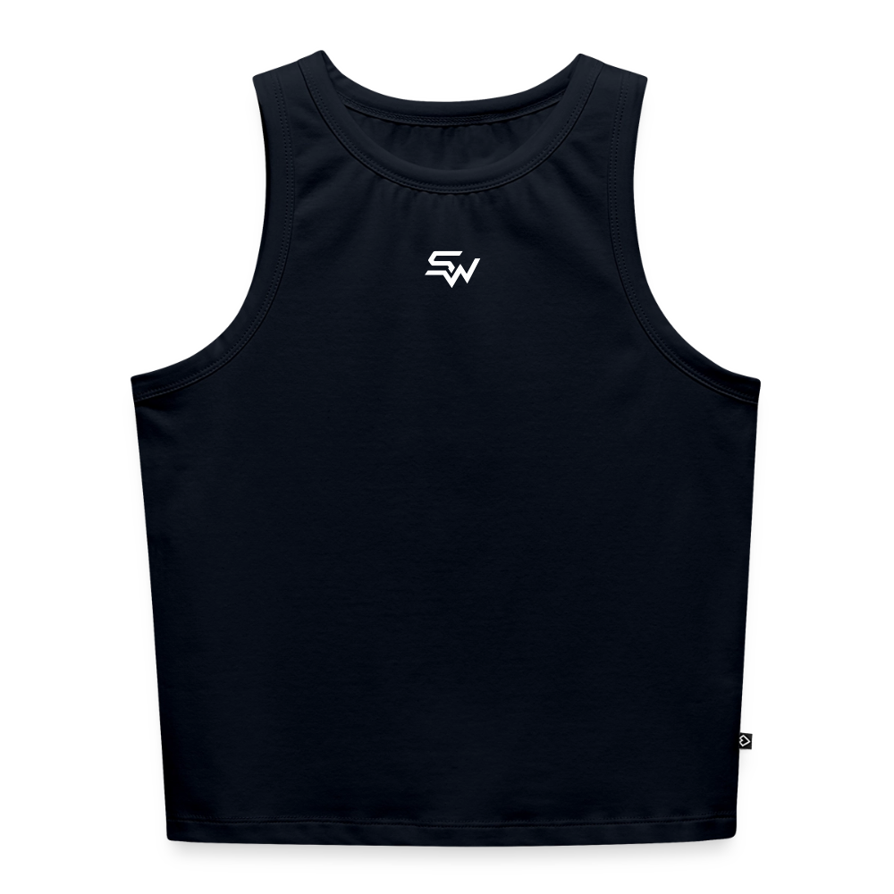 Cropped Frauen Organic Tank Top - Navy