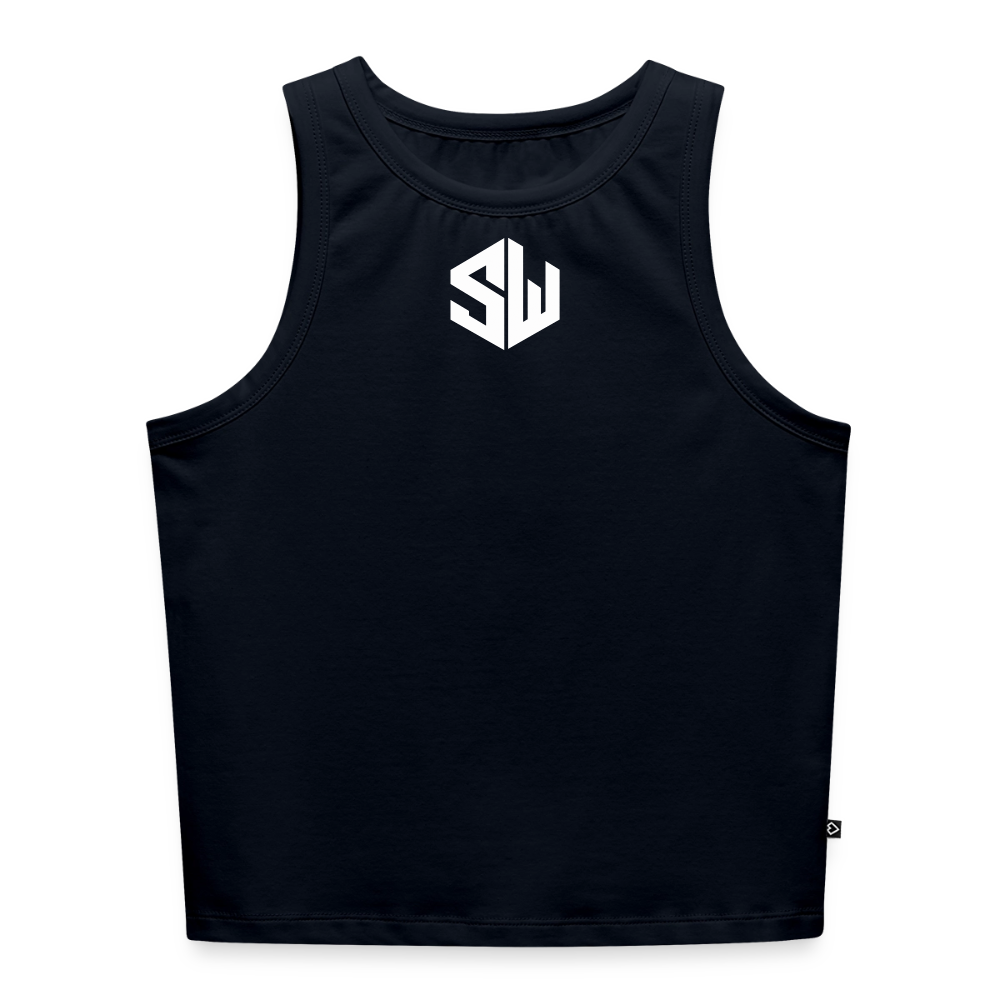 SHIFT Cropped Tank Tee - Navy