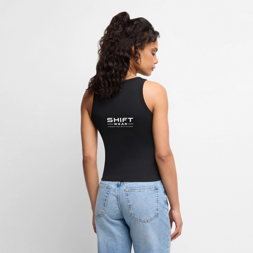 Cropped Frauen Organic Tank Top - Schwarz
