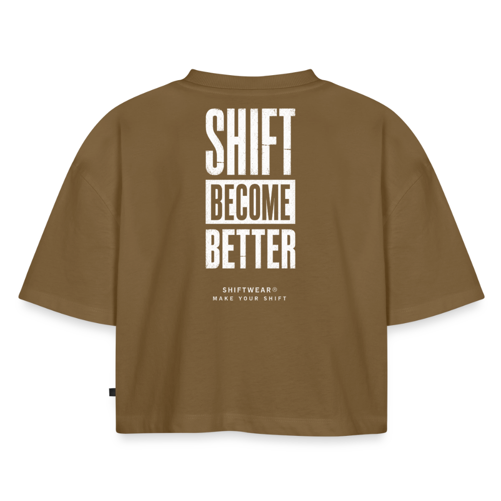 SHIFT Oversized Cropped Tee - Nussbraun
