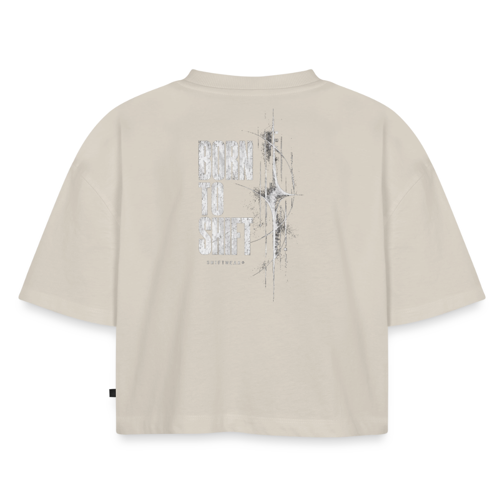 SHIFT Premium Oversized Cropped Tee - Beige