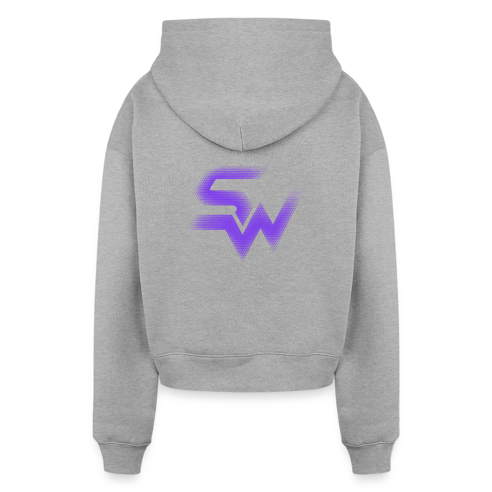 SHIFT Cropped Oversized Heavyweight Hoodie - Grau meliert