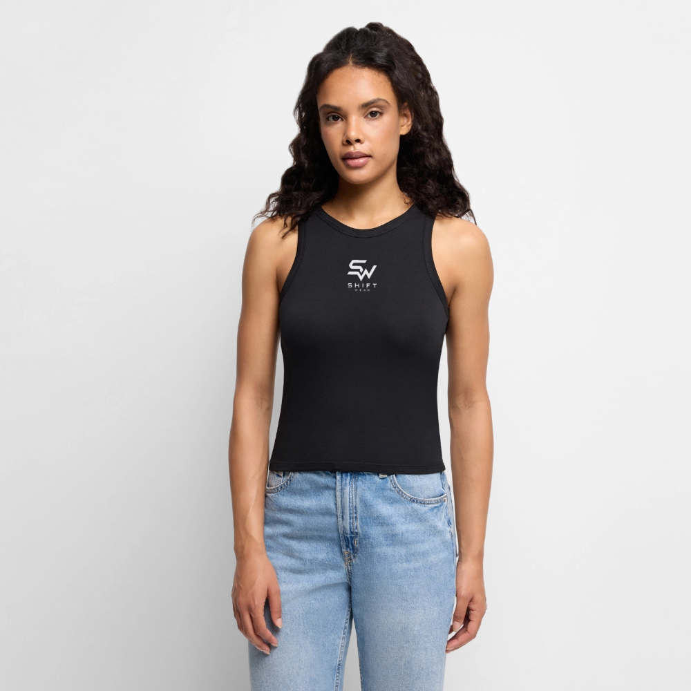 Cropped Frauen Organic Tank Top - Schwarz