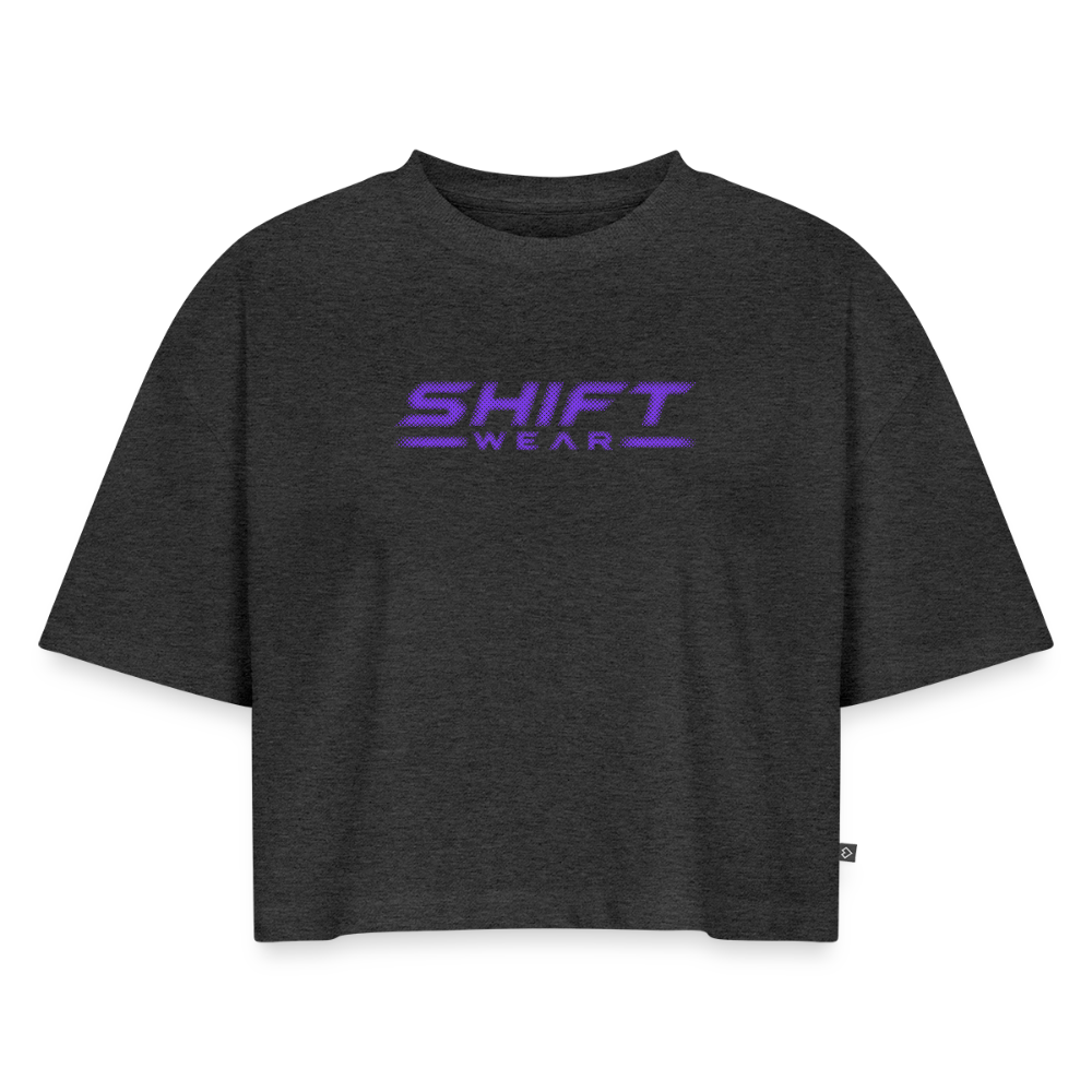 SHIFT Oversized Cropped Tee - Anthrazit meliert