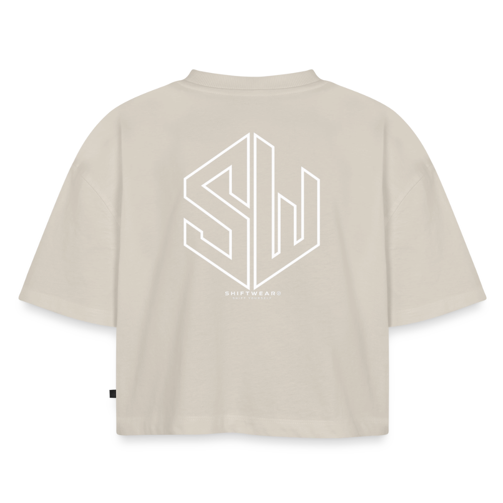 SHIFT Premium Oversized Cropped Tee - Beige