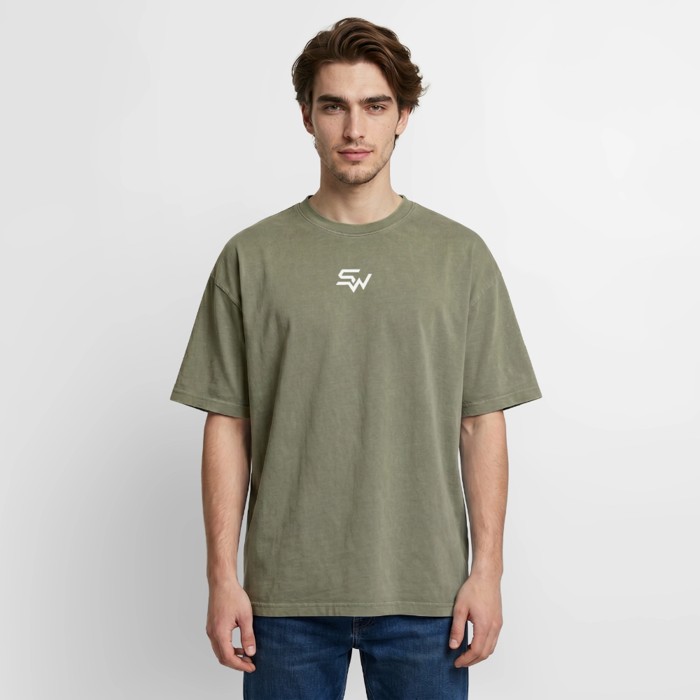 Oversized Unisex Premium Acid-Washed T-Shirt - Grün Acid Wash