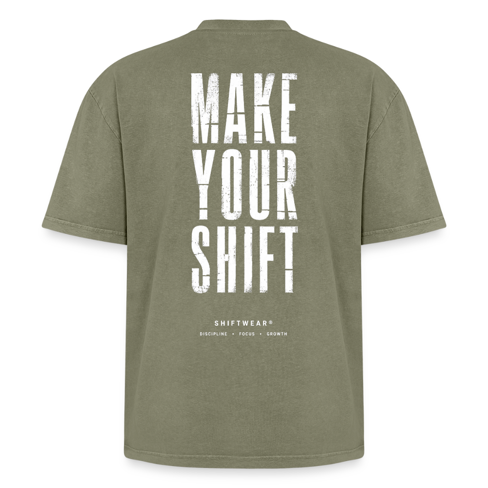 SHIFT Oversized Acid Wash Tee - Grün Acid Wash