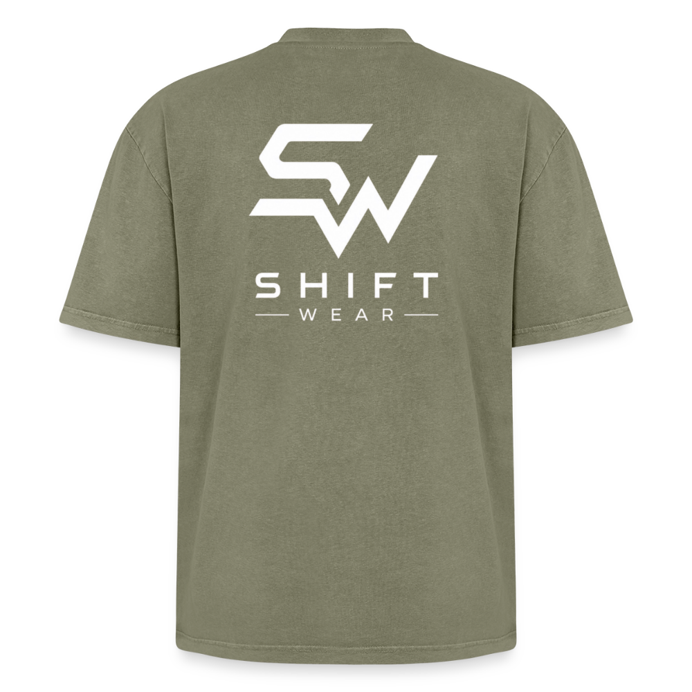 Oversized Unisex Premium Acid-Washed T-Shirt - Grün Acid Wash