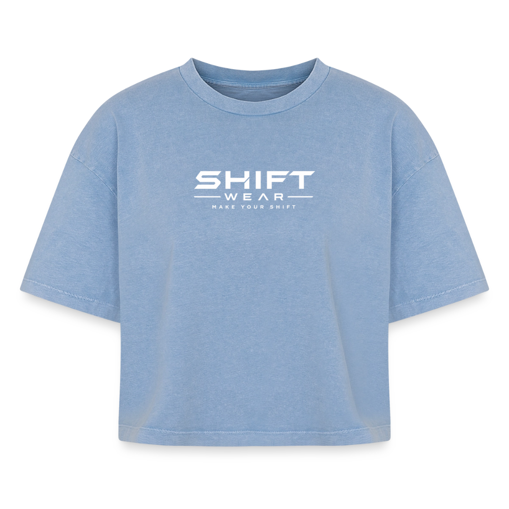 SHIFT Boxy Acid Wash Tee - Blau Acid Wash