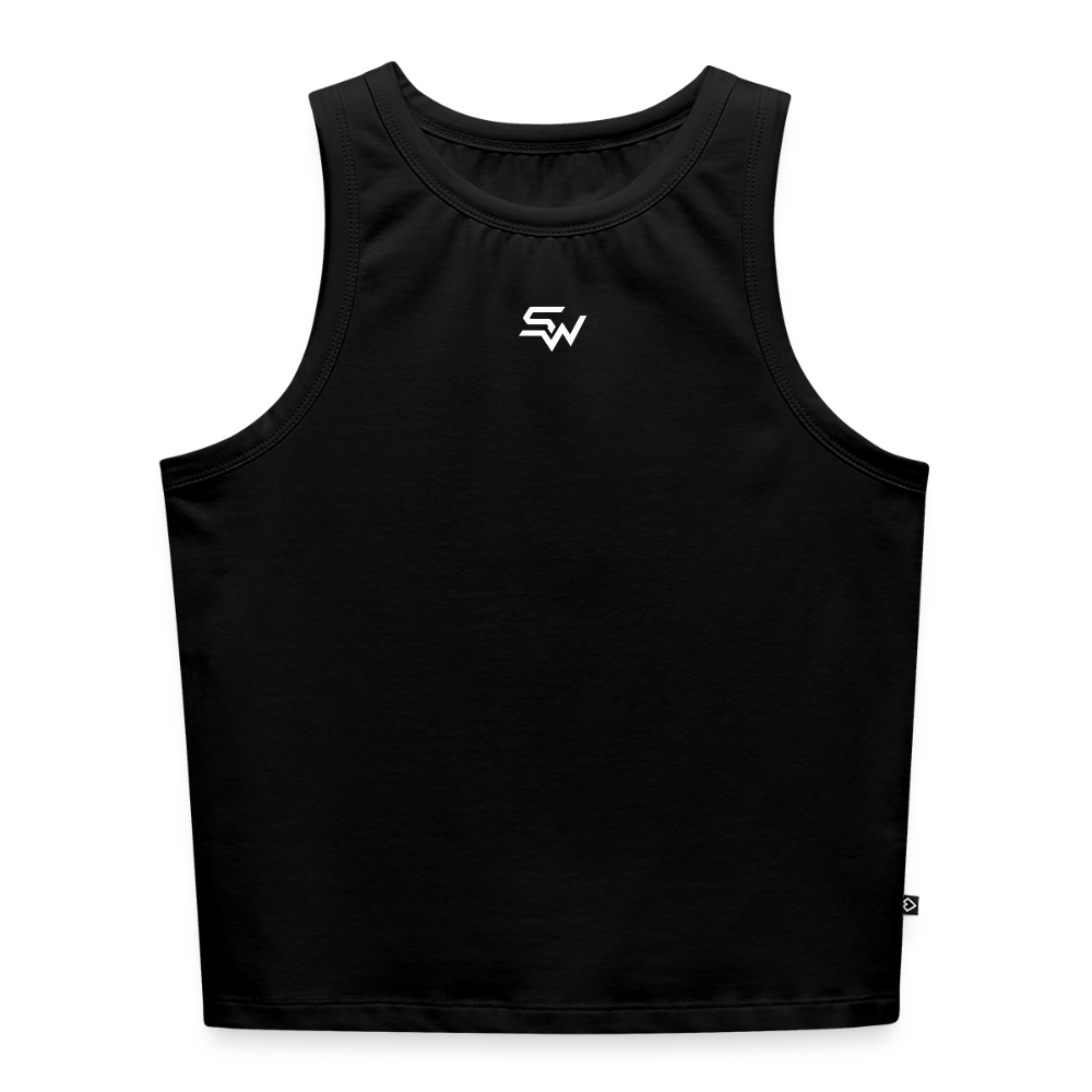 Cropped Frauen Organic Tank Top - Schwarz