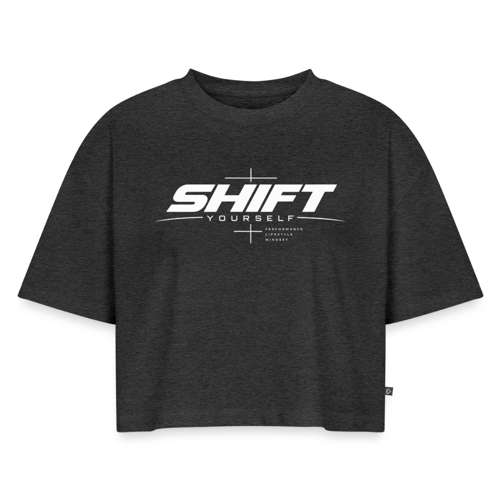 SHIFT Premium Oversized Cropped Tee - Anthrazit meliert