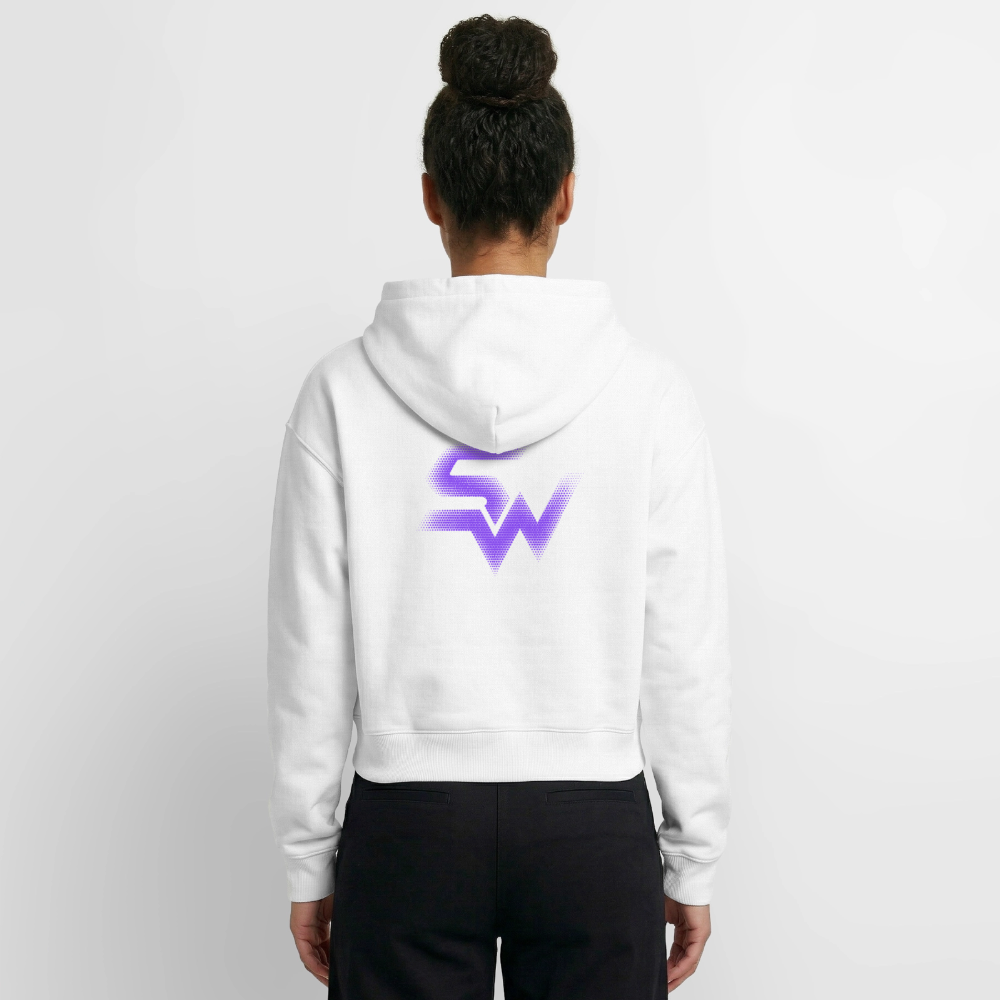 Frauen Oversized Cropped Hoodie - Schwarz