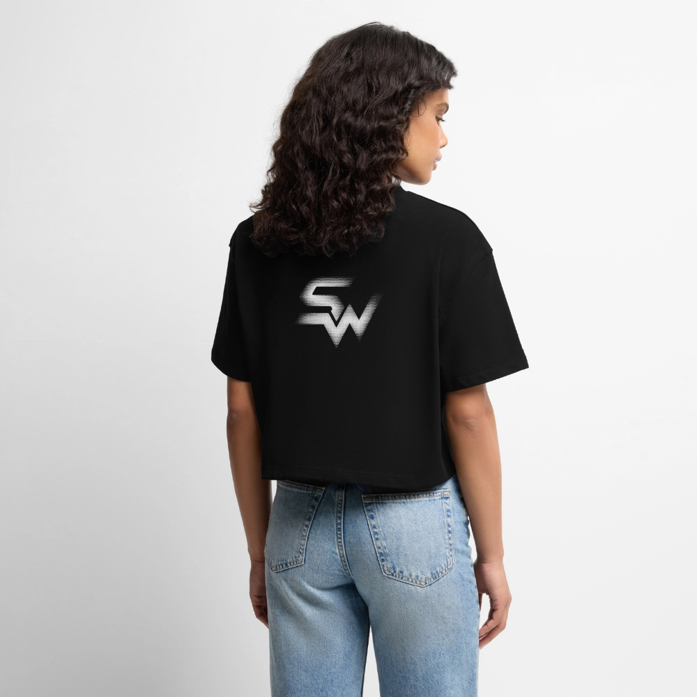 SHIFT Premium Oversized Cropped Tee - Schwarz