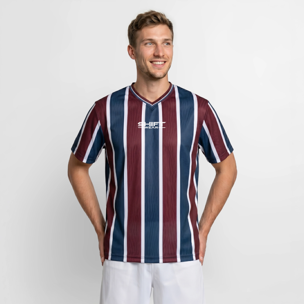 SHIFT Football Style Tee - Bordeaux/Navy