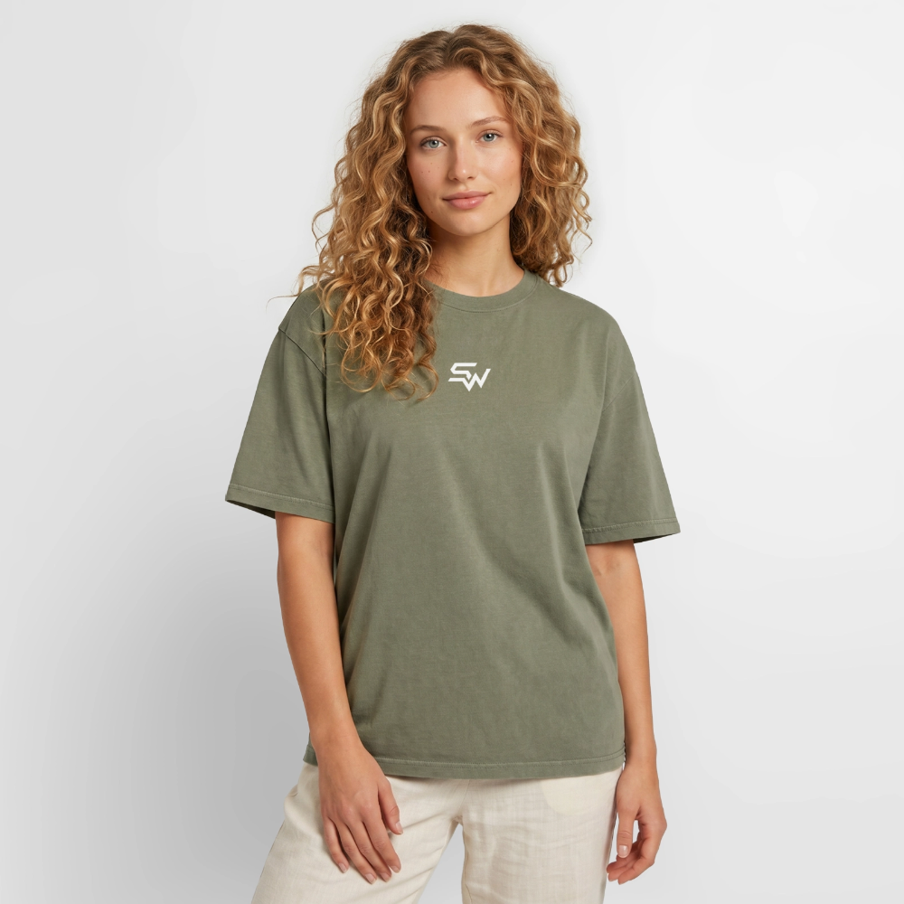 Oversized Unisex Premium Acid-Washed T-Shirt - Grün Acid Wash